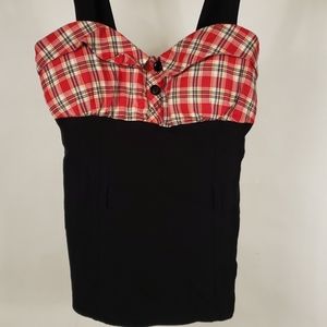 Have. Women. Black& plaid top with straps. Size S.